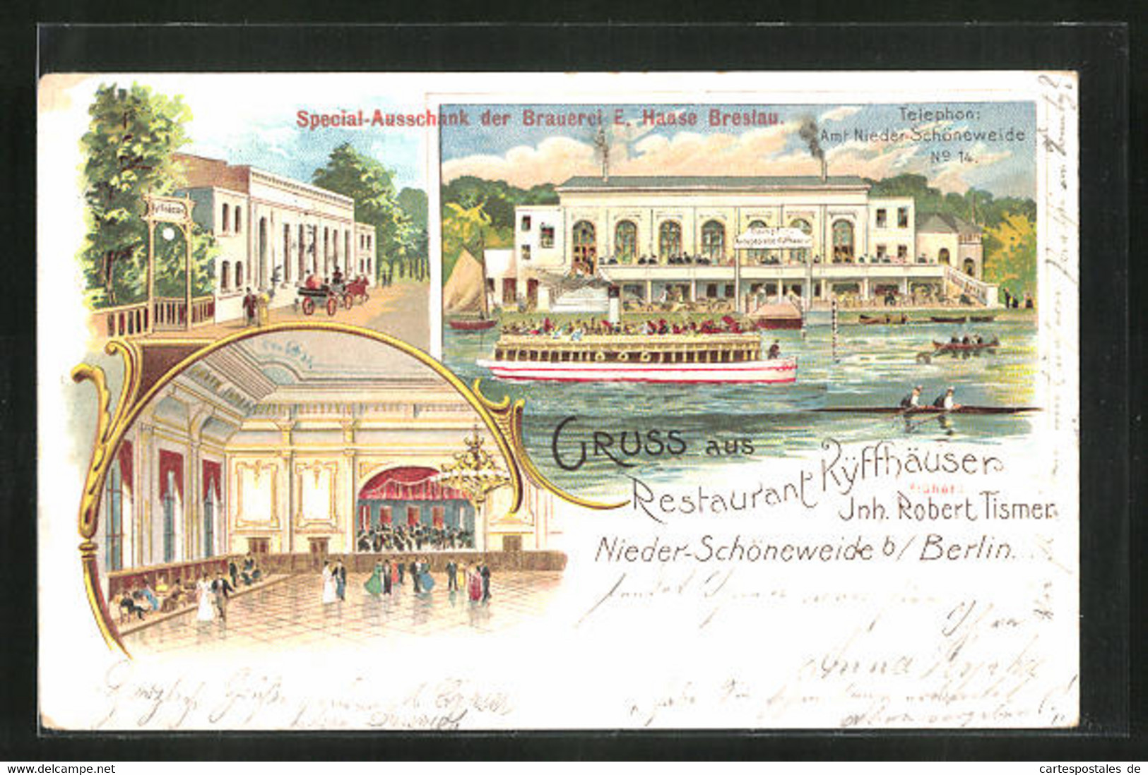 Lithographie Berlin-Niederschöneweide, Restaurant Kyffhäuser - Treptow