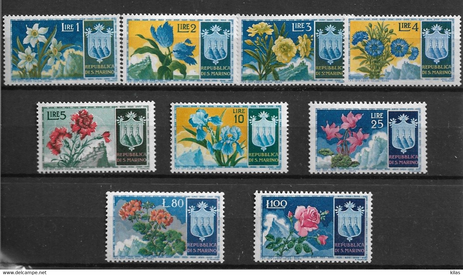 SAN MARINO  1953 FLOWERS MH - Other & Unclassified