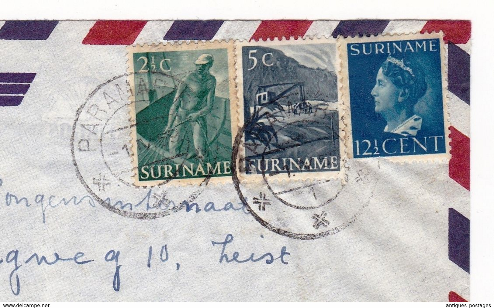 Lettre Pays Bas Suriname Paramaribo Netherlands Nederlandse Koloniën 1959 - Surinam ... - 1975