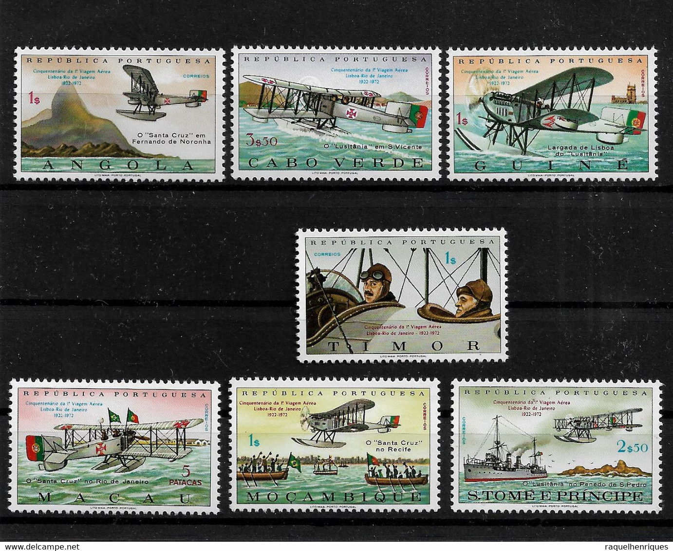 PORTUGAL COLONIES OMNIBUS 1972 50th An. First Flight From Lisbon To Rio De Janeiro - COMPLETE SET MNH (STB10-53) - Sonstige & Ohne Zuordnung