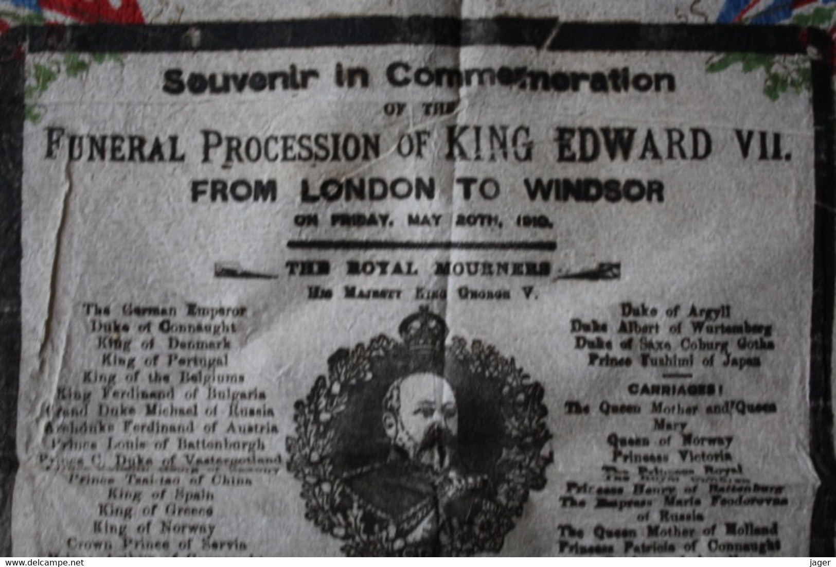 Souvenir In Commémoration  Funeral Procession  Of King Edward VII  1910 Royaume Uni - Historical Documents