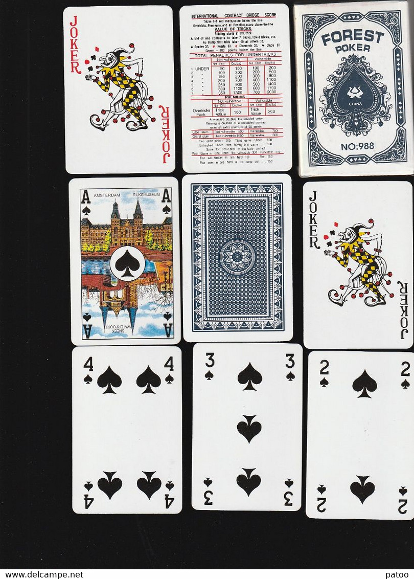 JEU DE CARTES NEUVES/ 2 JOKERS  / AS ILLUSTRES  : MONUMENTS AMSTERDAM - 54 Cards