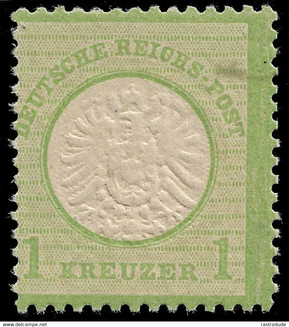 1872 DEUTSCHES REICH - 1Kr Gelblichgrun ** Mi.Nr. 23a  POSTFRISCH - TIEFSTGEPRÜFT HENNIES BPP Mi. €180 - Nuovi