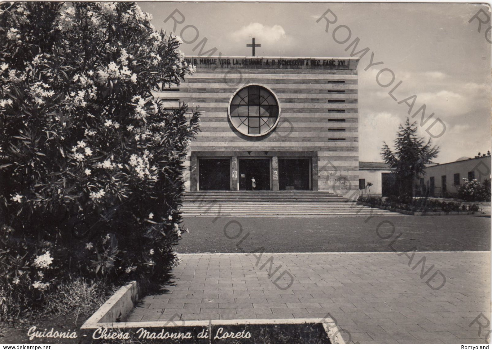 CARTOLINA  GUIDONIA MONTICELIO,ROMA,CHIESA MADONNA DI LORETO,ROMA CAPITALE,LAZIO,STORIA,RELIGIONE,VIAGGIATA 1954 - Guidonia Montecelio