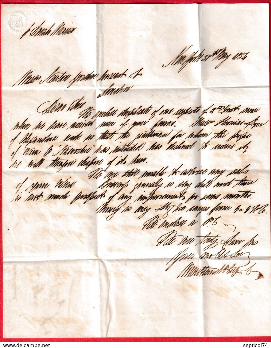 NEW YORK 1834 USA ETATS UNIS AMERIQUE TAXE 160 PORTUGAL MADEIRA - …-1845 Vorphilatelie