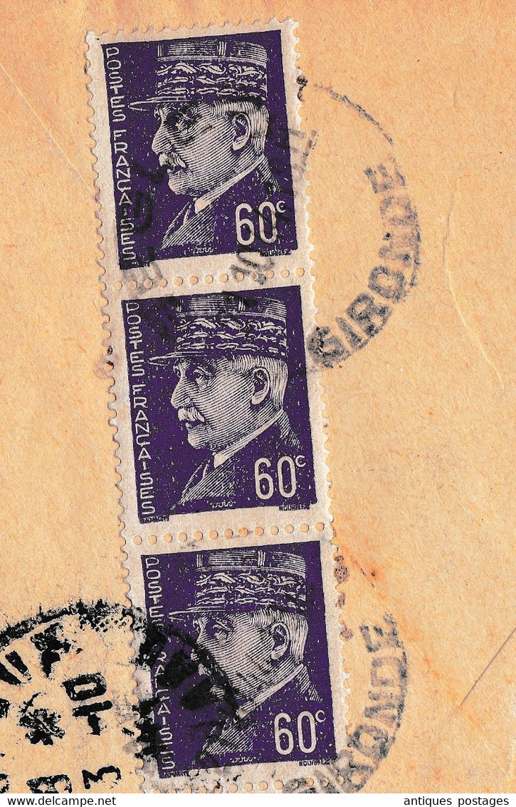 Bègles Gironde 1944 Bande De 5 Timbres Maréchal Pétain 60c - 1941-42 Pétain