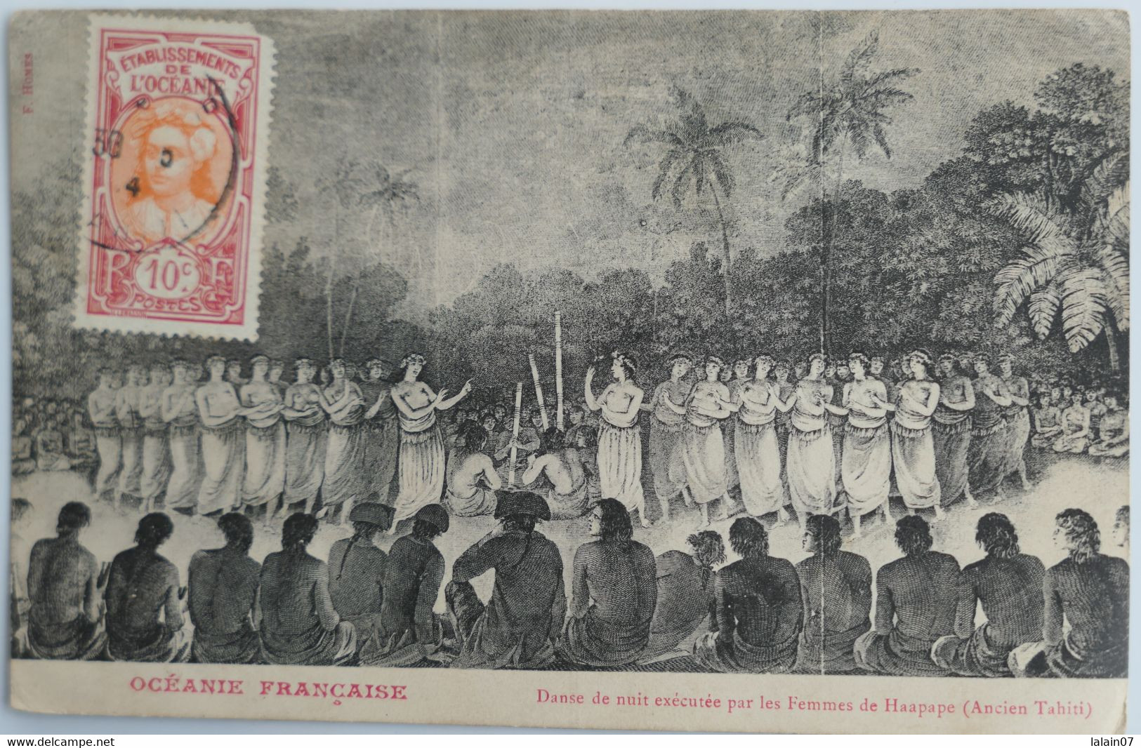 C. P. A. : TAHITI : Danse De Nuit Exécutée Par Les Femmes De HAAPAPE, Timbre En 1904 - Tahiti
