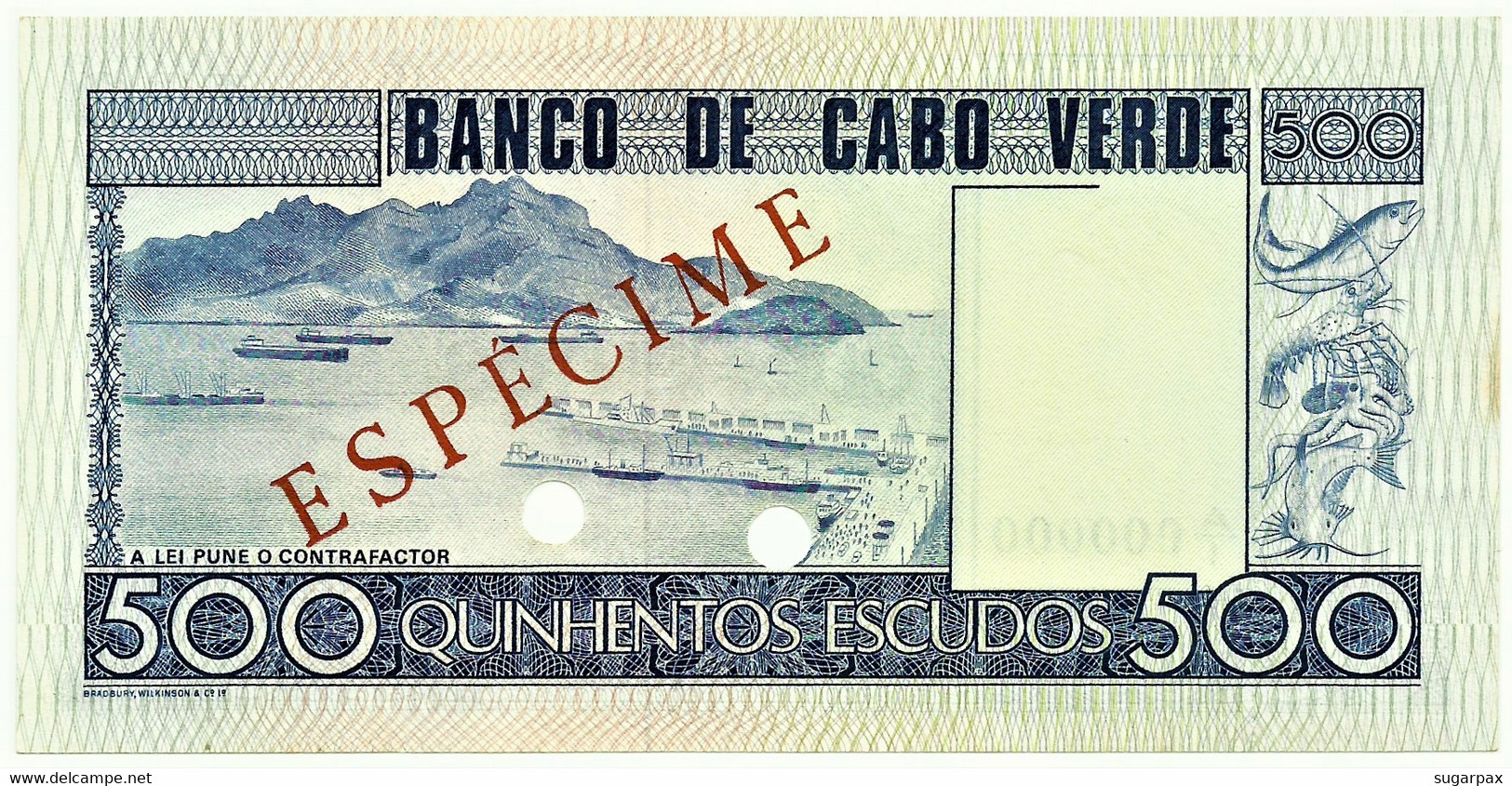 CAPE VERDE - 500 ESCUDOS - 20.01.1977 - Pick 55.s1 - Unc. - ESPÉCIME In RED - Cape Verde