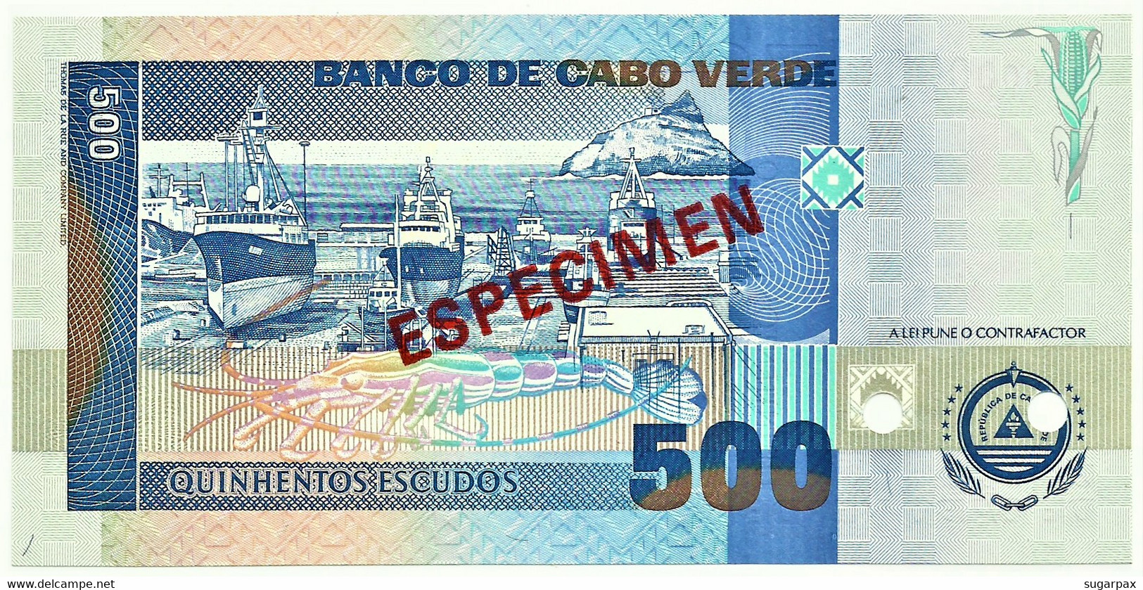 CAPE VERDE - 500 ESCUDOS - 01.07.2002 - Pick 64.s2 - Unc. - ESPÉCIMEN In RED - Kaapverdische Eilanden