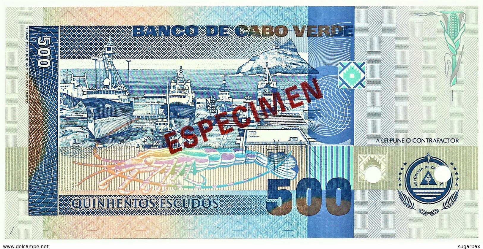 CAPE VERDE - 500 ESCUDOS - 01.07.2002 - Pick 64.s2 - Unc. - ESPÉCIMEN In RED - Cape Verde