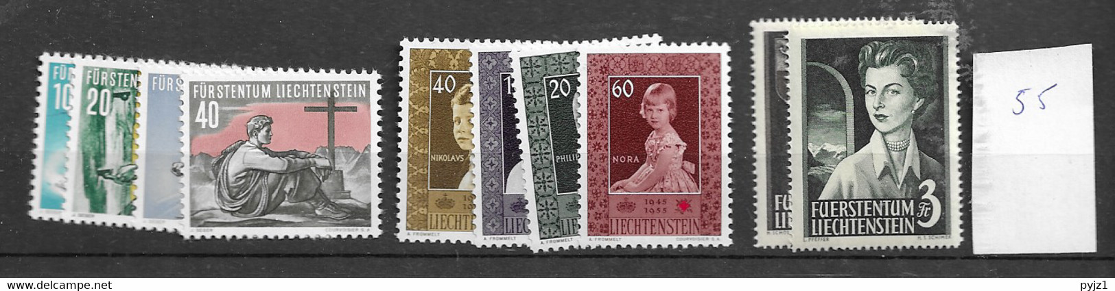 1955 MNH Liechtenstein, Year Complete According To Michel - Volledige Jaargang