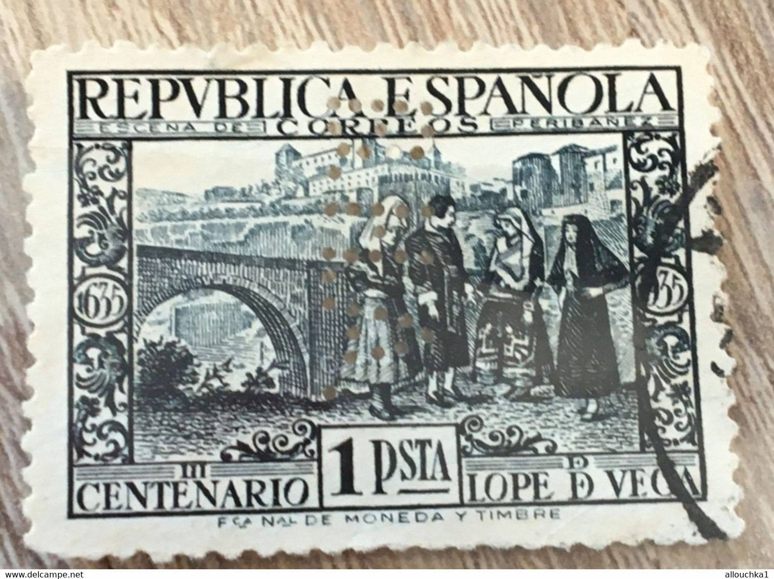 ESPAGNE ESPAÑA 1 Sellado- Perforé B.H.A Perforés, Perfin Perfins, Perforatis,Perforado, Perforated, Perforata,Durchlöche - Perfins