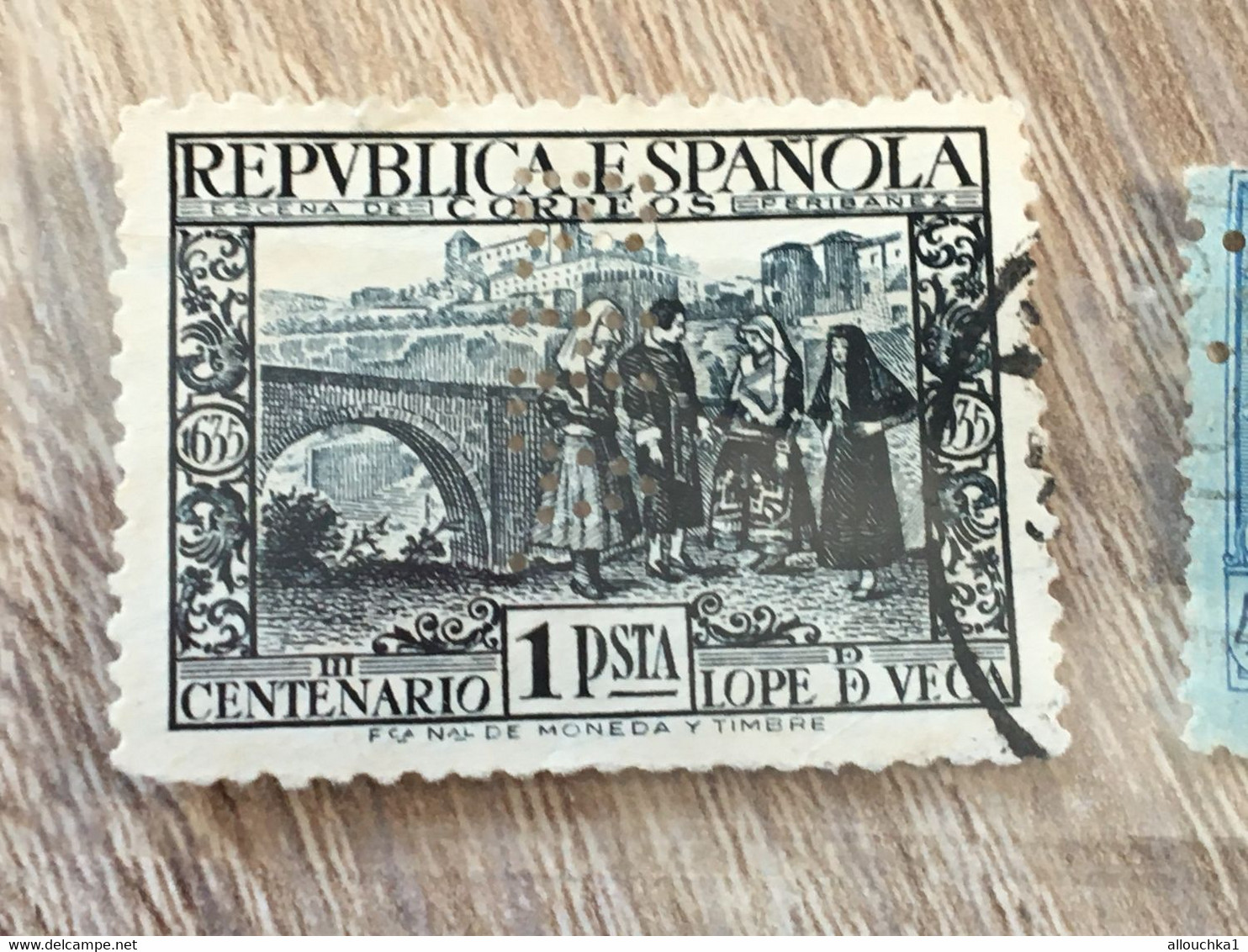 ESPAGNE ESPAÑA 1 Sellado- Perforé B.H.A Perforés, Perfin Perfins, Perforatis,Perforado, Perforated, Perforata,Durchlöche - Perforadas