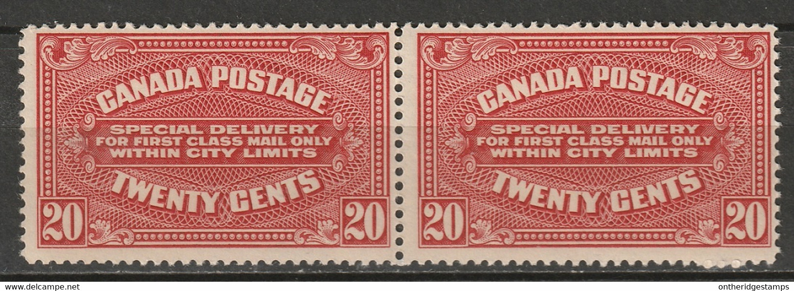 Canada 1922 Sc E2  Special Delivery Pair MLH* - Express