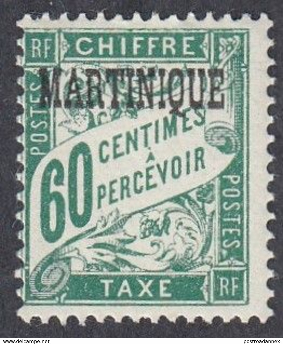 Martinique, Scott #J22, Mint Hinged, Postage Due Overprinted, Issued 1927 - Portomarken