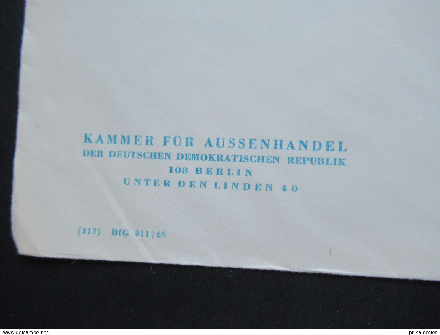 DDR 1966 ZKD Zentraler Kurierdienst Violetter Freistempel Kammer Für Aussenhandel Der DDR Berlin An VEB Porzellan Meißen - Autres & Non Classés