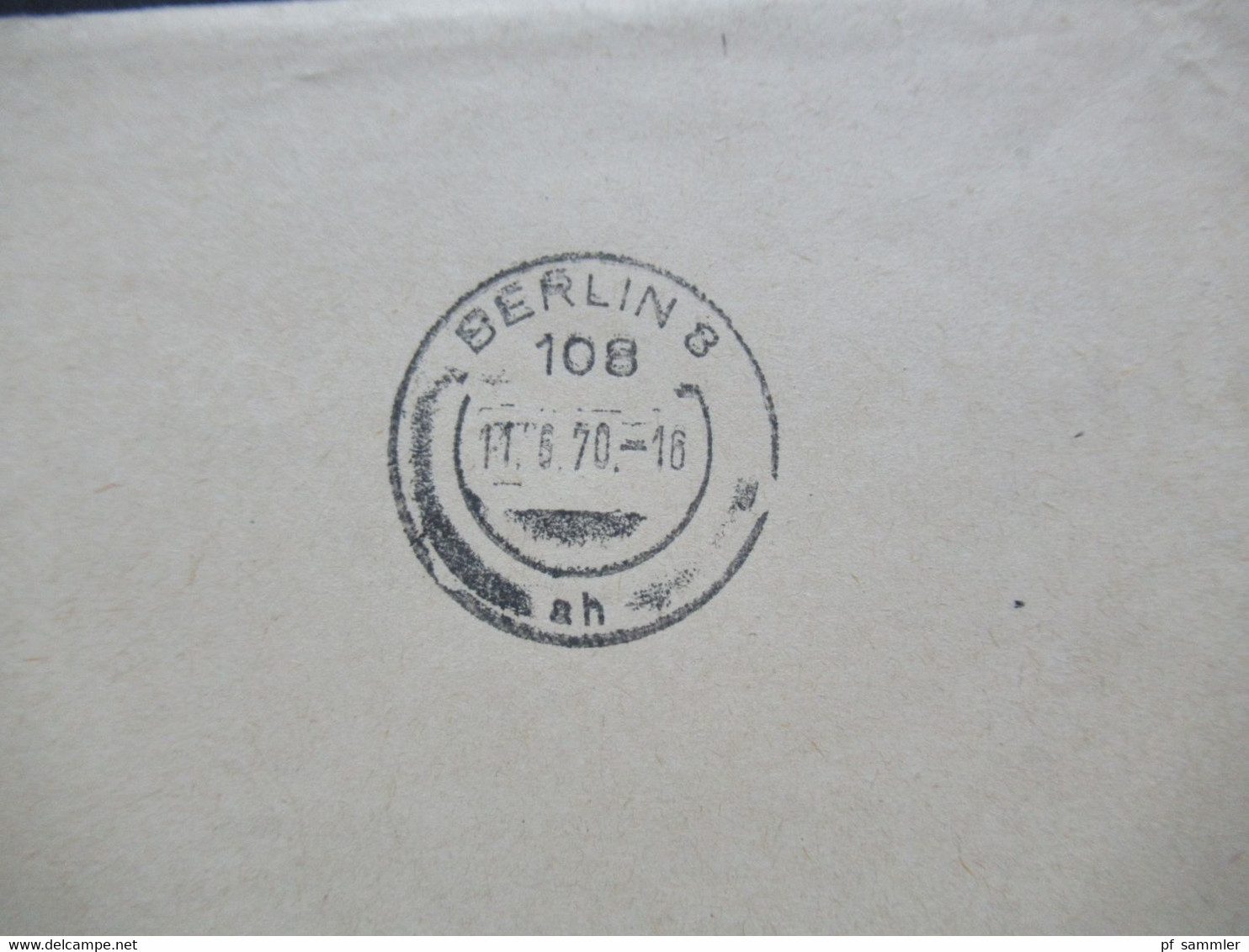 DDR 1970 ZKD Deutsche Reichsbahn Reichsbahnbaudirektion Berlin Roter Stempel Aushändigung Als Gewöhnliche Postsendung - Other & Unclassified