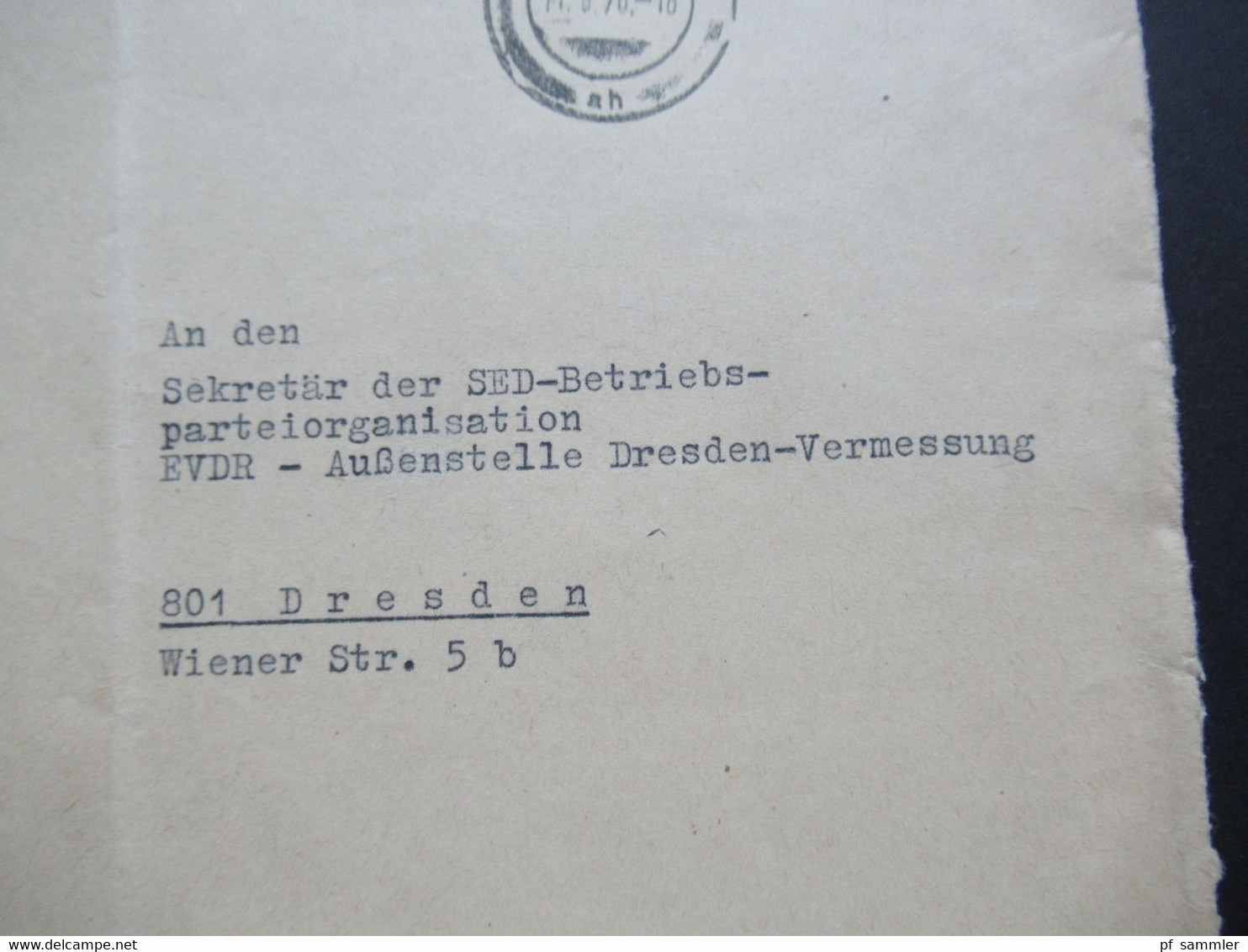 DDR 1970 ZKD Deutsche Reichsbahn Reichsbahnbaudirektion Berlin Roter Stempel Aushändigung Als Gewöhnliche Postsendung - Altri & Non Classificati