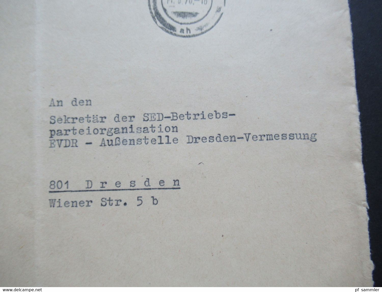 DDR 1970 ZKD Deutsche Reichsbahn Reichsbahnbaudirektion Berlin Roter Stempel Aushändigung Als Gewöhnliche Postsendung - Sonstige & Ohne Zuordnung