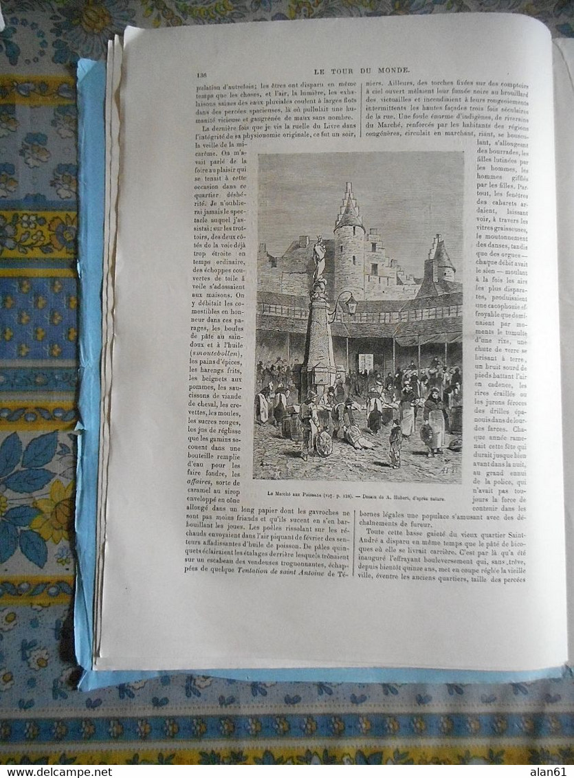 LE TOUR DU MONDE 02/07/1882 BELGIQUE ANVERS PORTES BERCHEM BOURSE ZWANELANG MARCHE HOSPICEHALLE POESJENELLE KELDER - 1850 - 1899