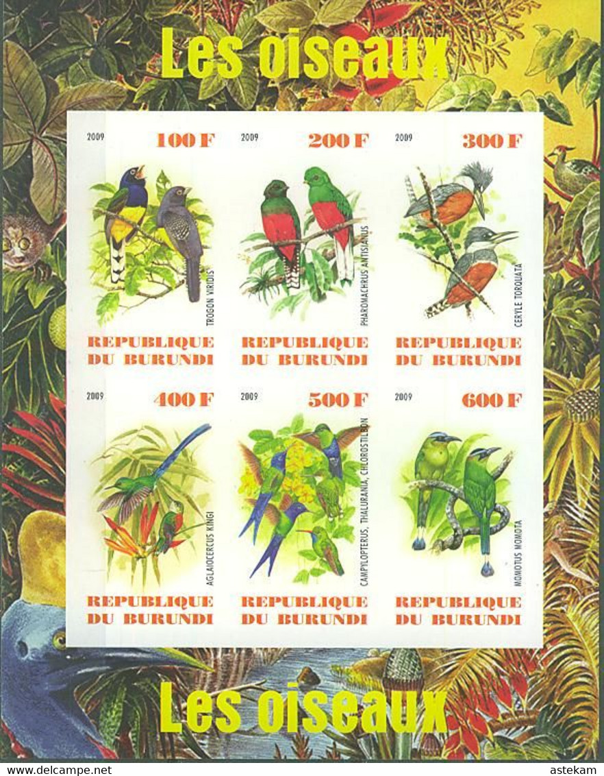 BURUNDI 2009, FAUNA, BIRDS, COMPLETE, MNH SERIES In SMALL SHEET With GOOD QUALITY, *** - Nuovi