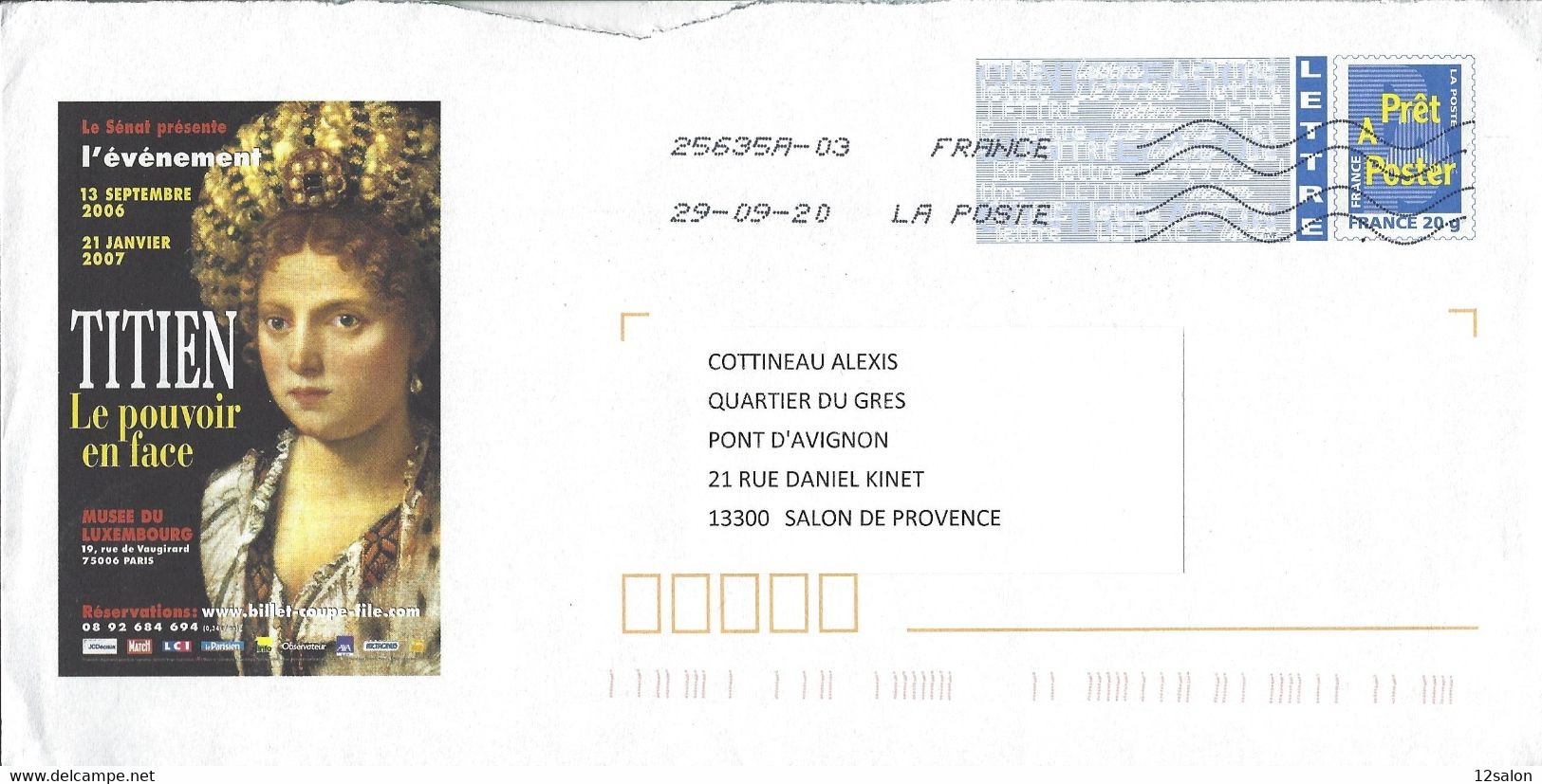 LETTRE  ENTIER POSTAL  Thème PEINTRE TITIEN - Altri & Non Classificati