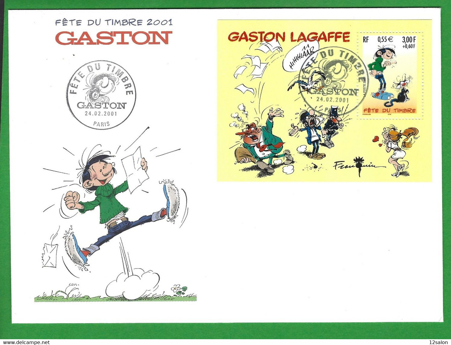 LETTRE FRANCE Thème BANDE DESSINEE Gaston LAGAFFE - Bandes Dessinées