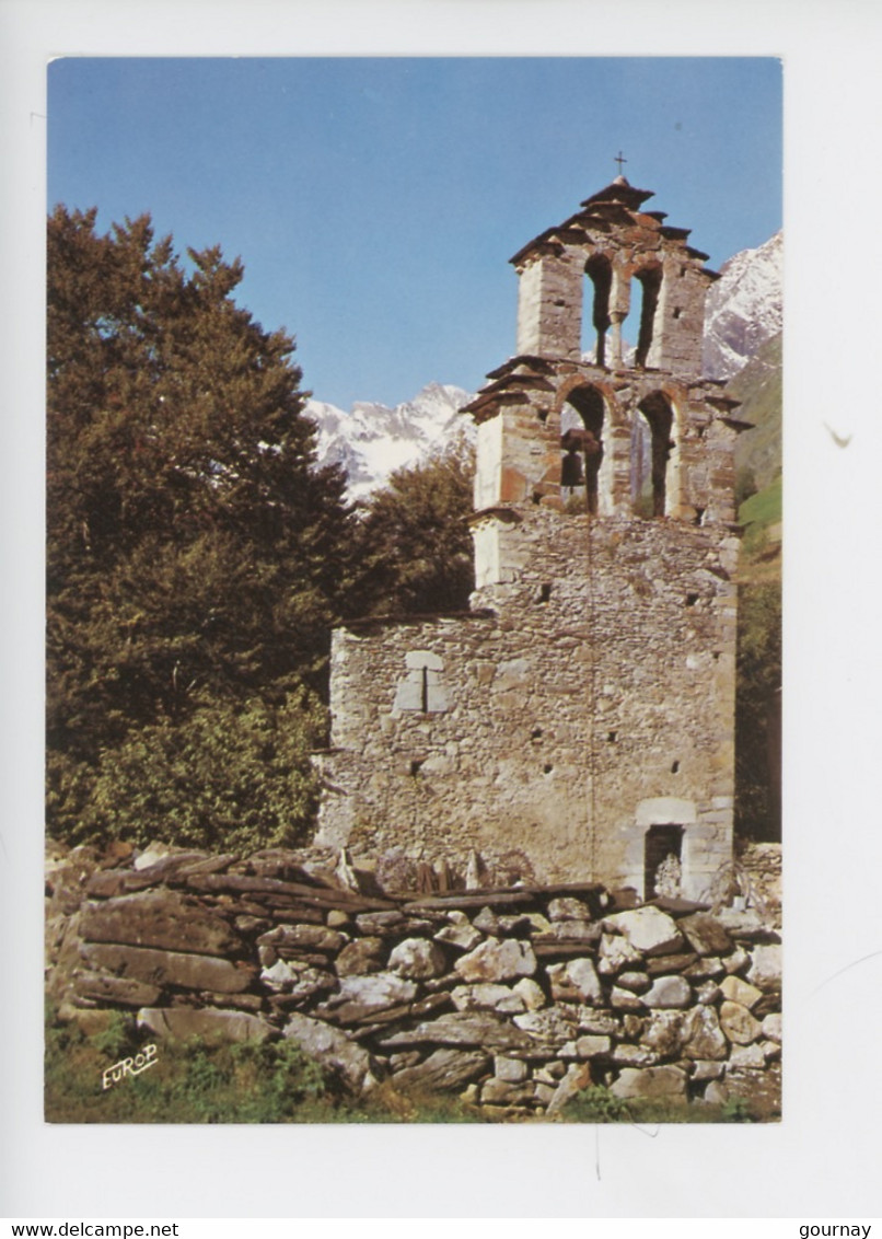 Vallée D'Aure : Le Clocher De L'église Des Templiers Du Plan (XIIè S.) Cp Vierge N°1281 Pierron - Aragnouet