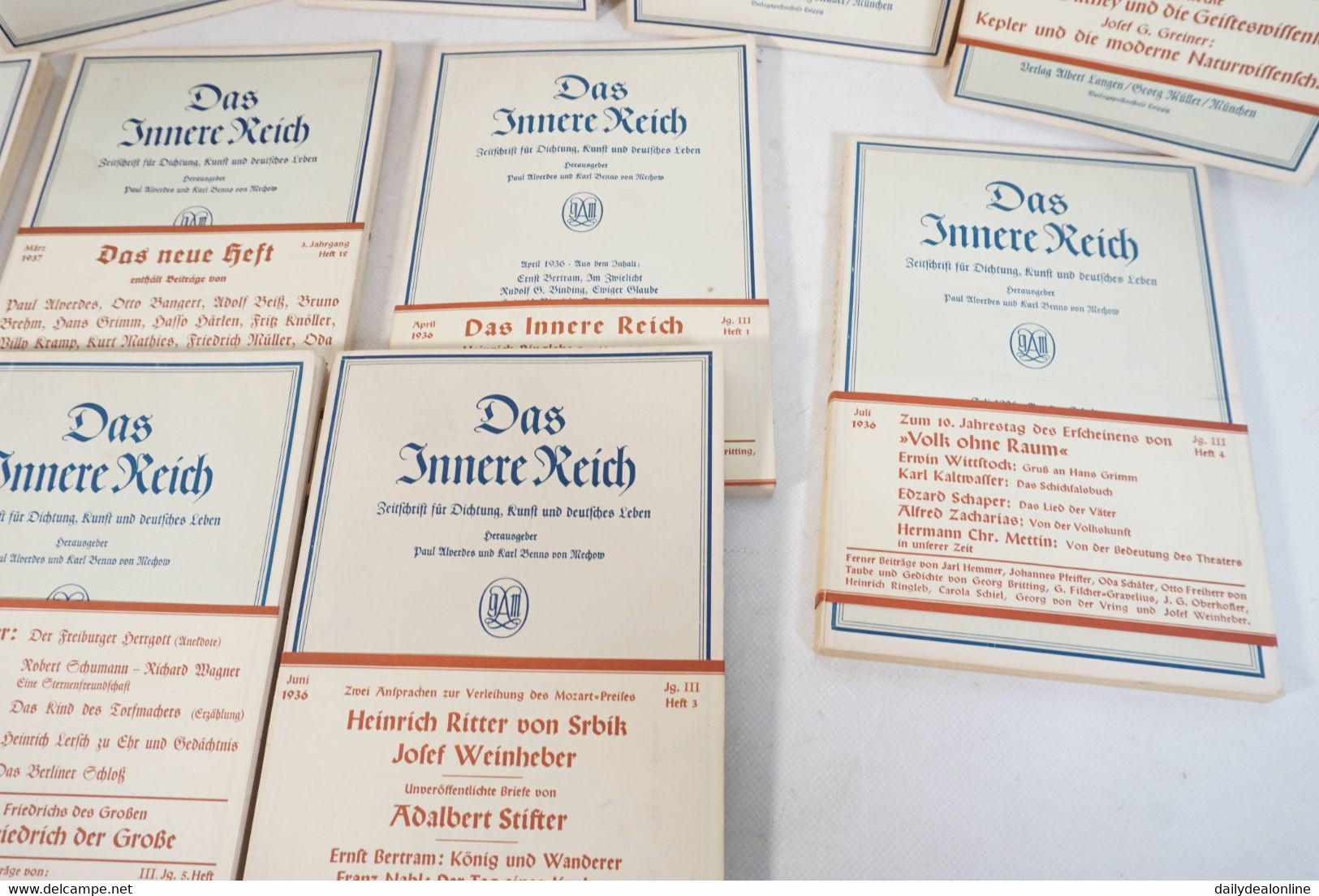 64x Alte Ausgaben Das Innere Reich Zeitschrift Für Dichtung Kunst Und Deutsches Leben Drittes Reich 2. WK Ab Ca. 1934 - Deutsch