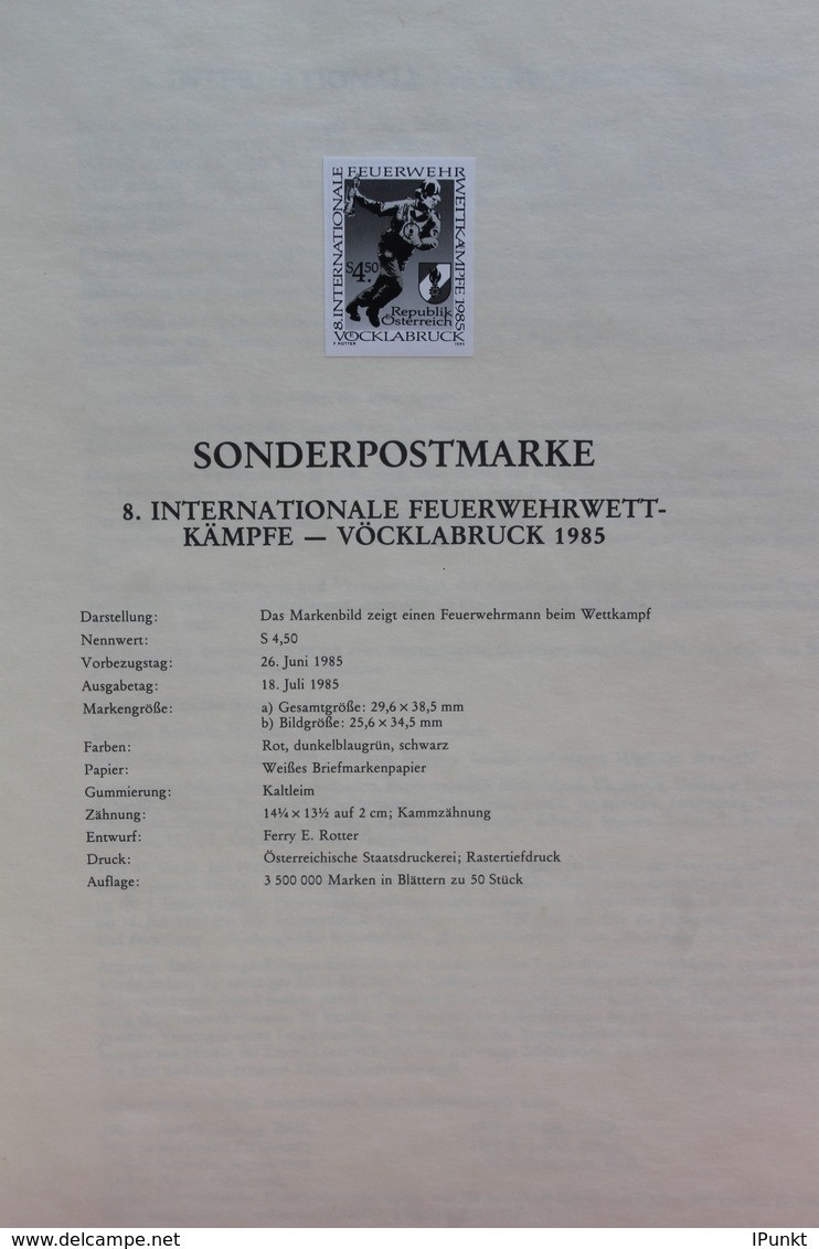 Schwarzdruck Auf Schwarzdruckblatt Österreich 1985 Zur Ausgabe: Internationale Feuerwehrwettkämpfe - Vöcklabruck - Altri & Non Classificati
