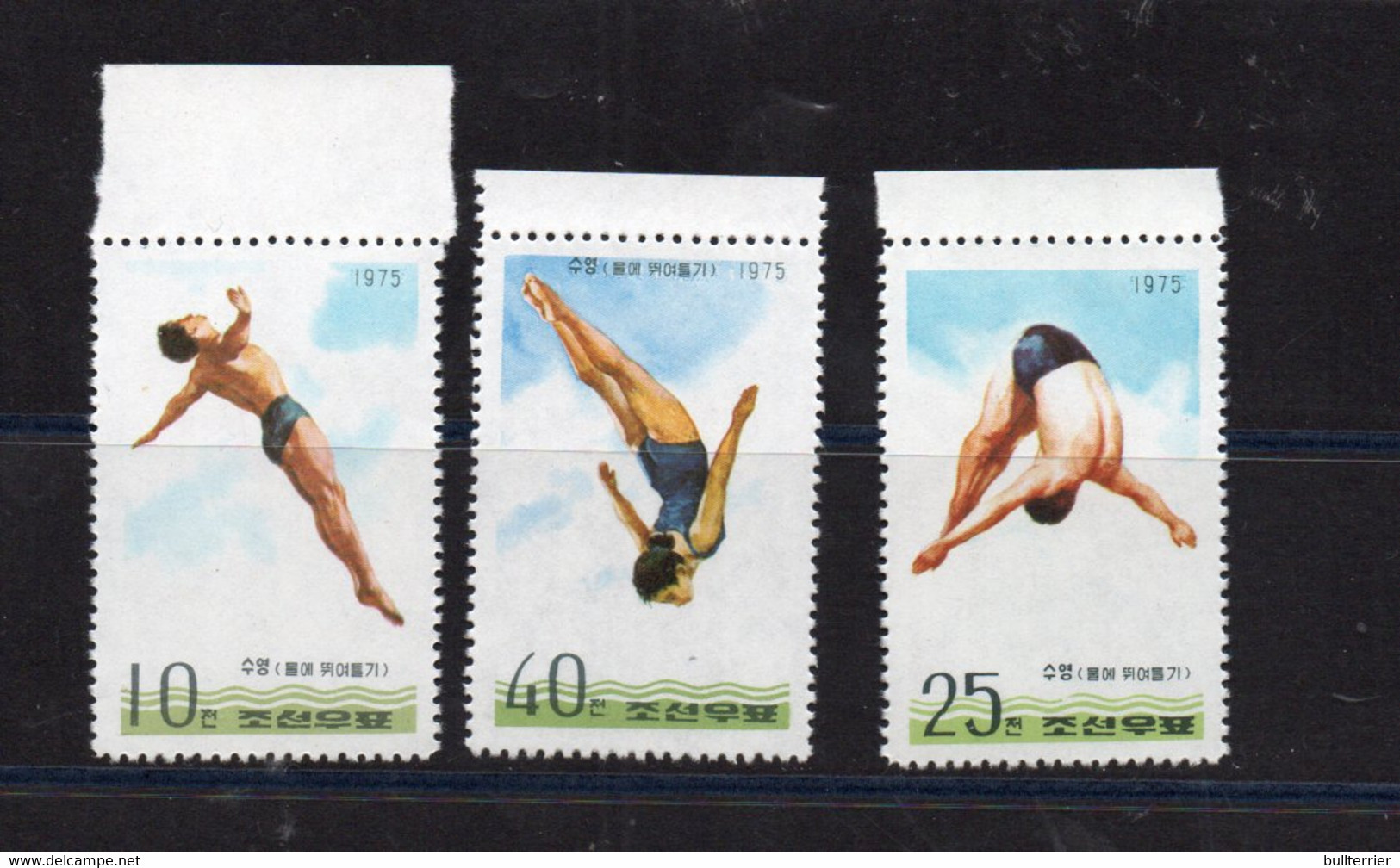 NORTH KOREA - 1975 - DIVING SET OF 3 MINT NEVER HINGED - Diving