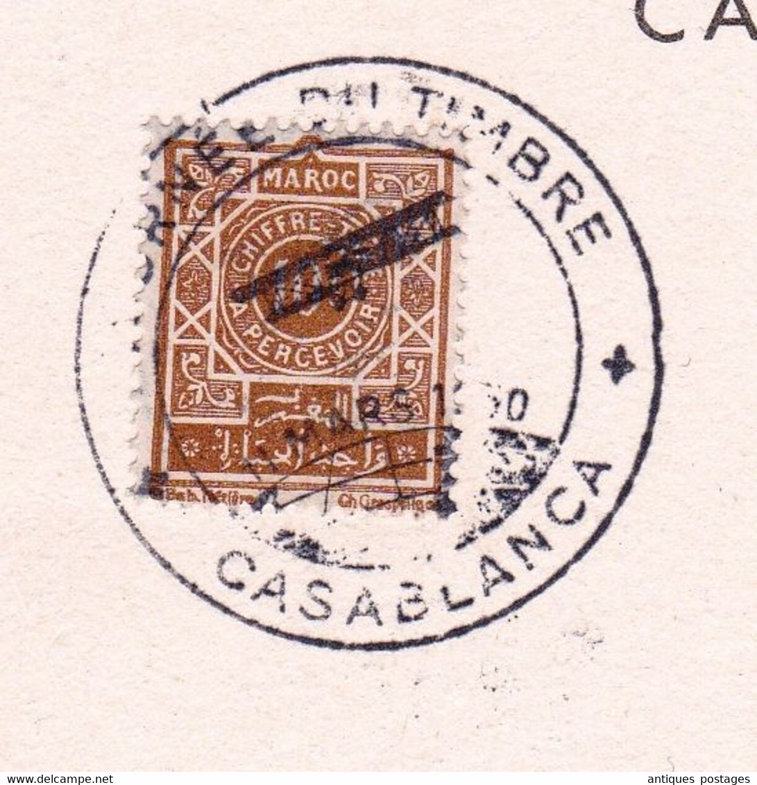 Carte Postale Casablanca 1950 Journée Du Timbre Maroc Poste Aérienne Raoul Serres - Aéreo