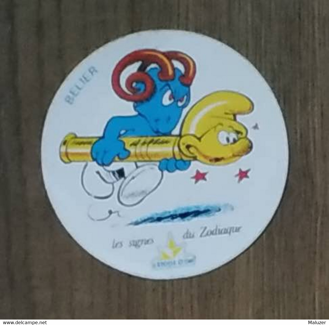 AUTOCOLLANT  STICKER - ELF - L'ÉTOILE D'OR - SCHTROUMPF - LES SIGNES DU ZODIAQUE - BELIER - Stickers