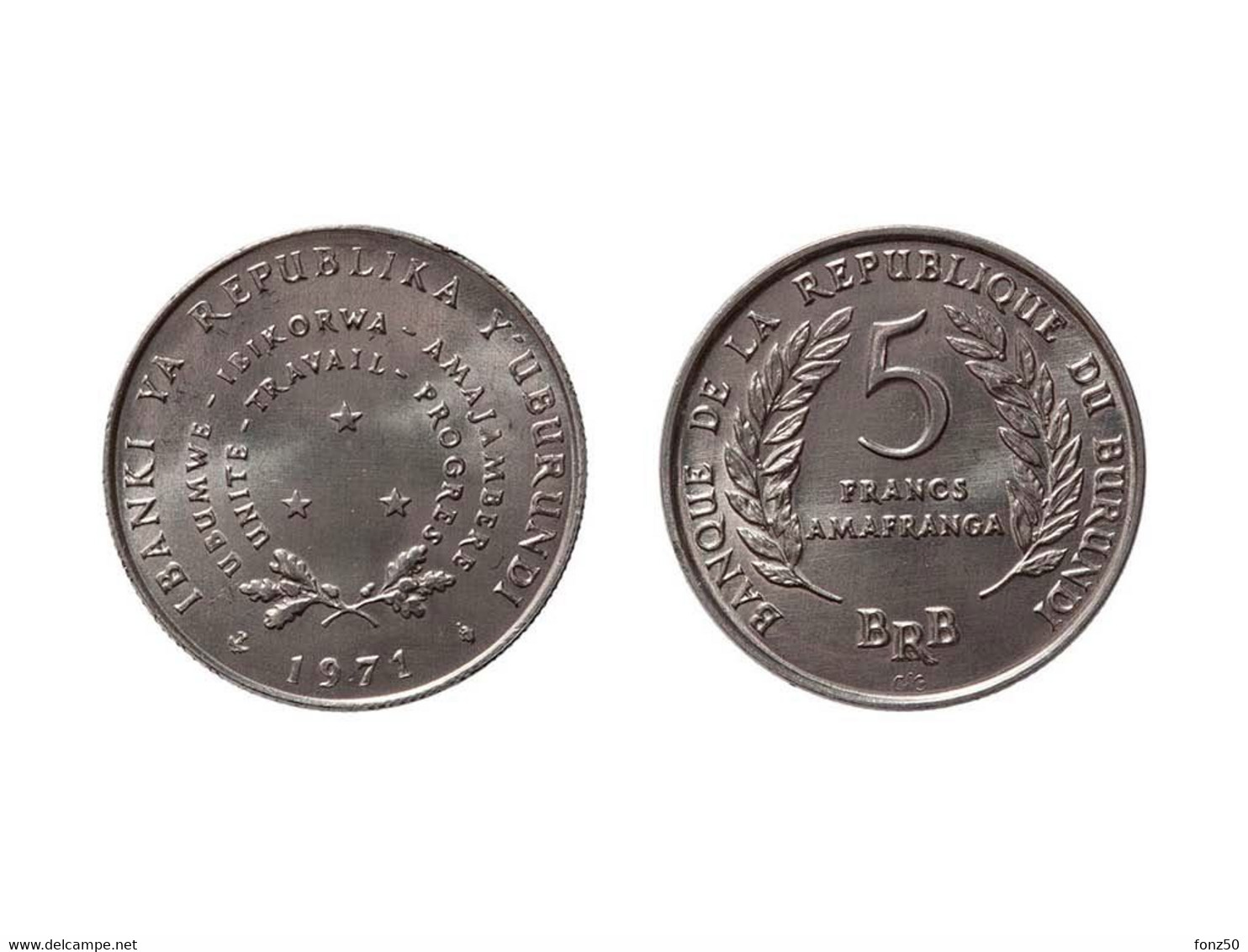 BURUNDI * 5 Francs 1971 * F D C * Nr 10609 - Burundi