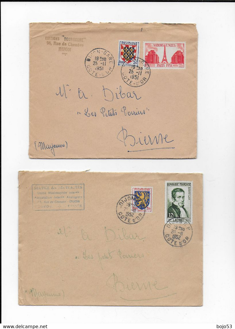 21  DIJON-GARE Cachets De 1951 Et 1952 - Mechanical Postmarks (Other)