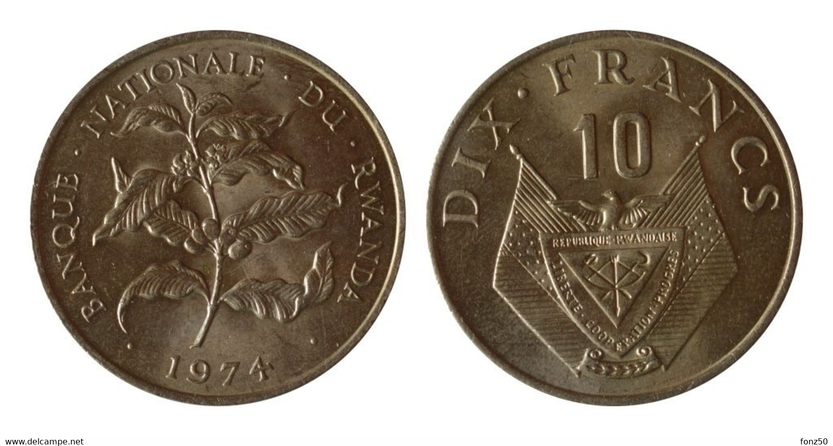 RWANDA * 10 Frank 1974 * F D C * Nr 10604 - Rwanda