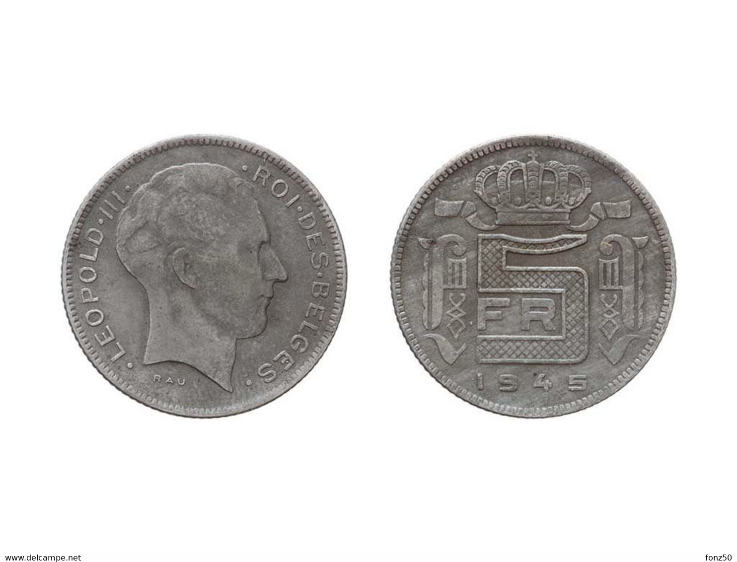 LEOPOLD III * 5 Frank 1945 Frans * Prachtig * Nr 10601 - 5 Francs