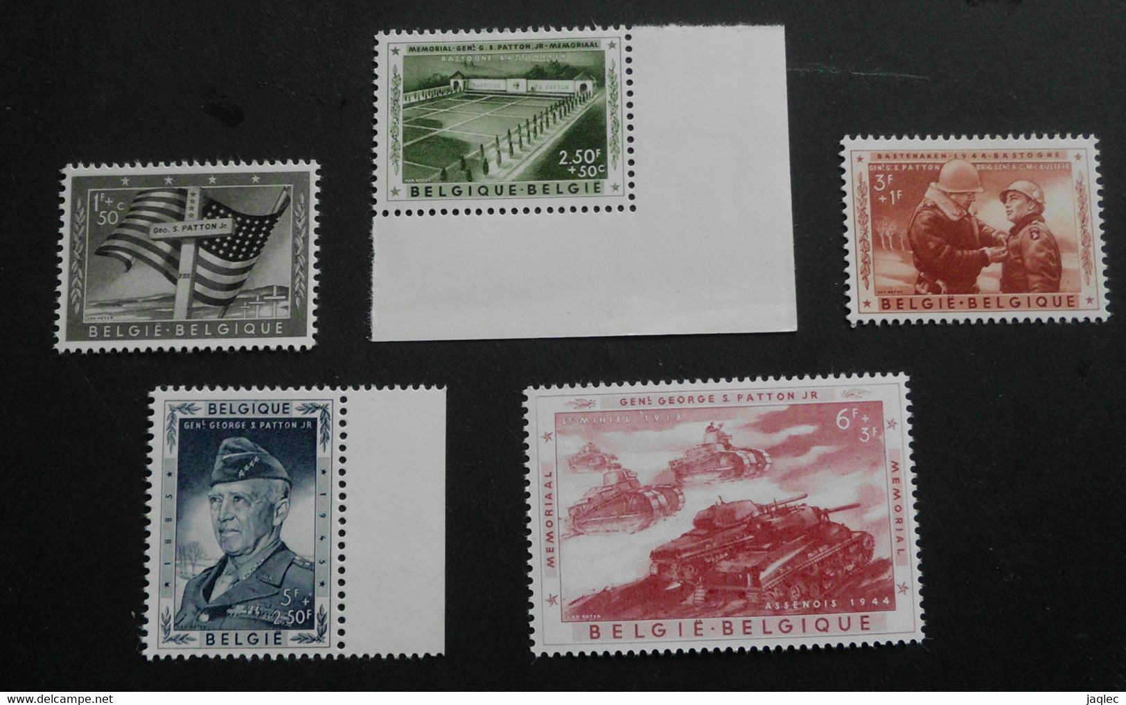 1957 : Cob 1032**-1036** : Général Patton (sans Charnière D7) Voir Verso - Unused Stamps