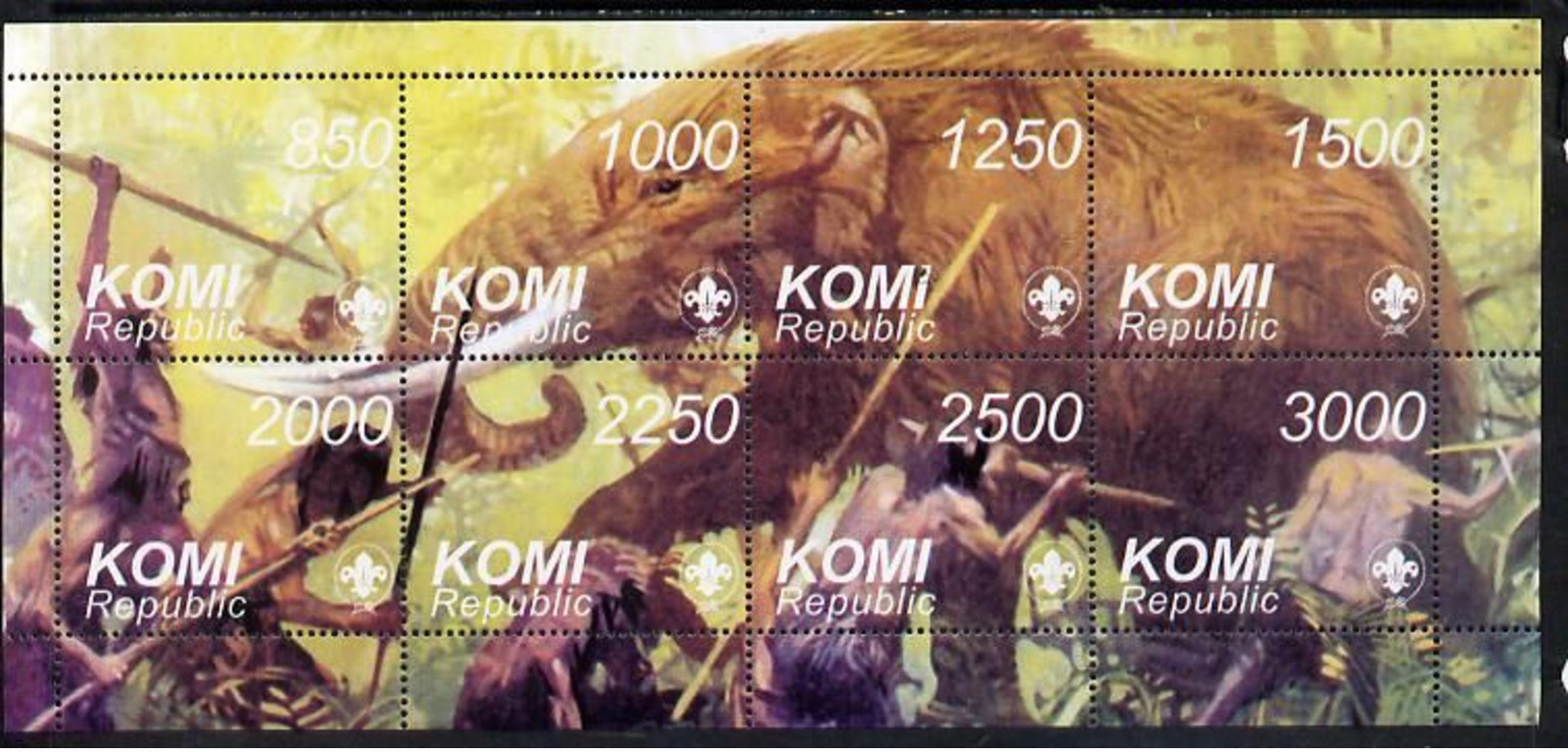 KOMI - 1997 - Dinosaurs - Perf 8v Sheet - Mint Never Hinged - Private Issue - Altri & Non Classificati