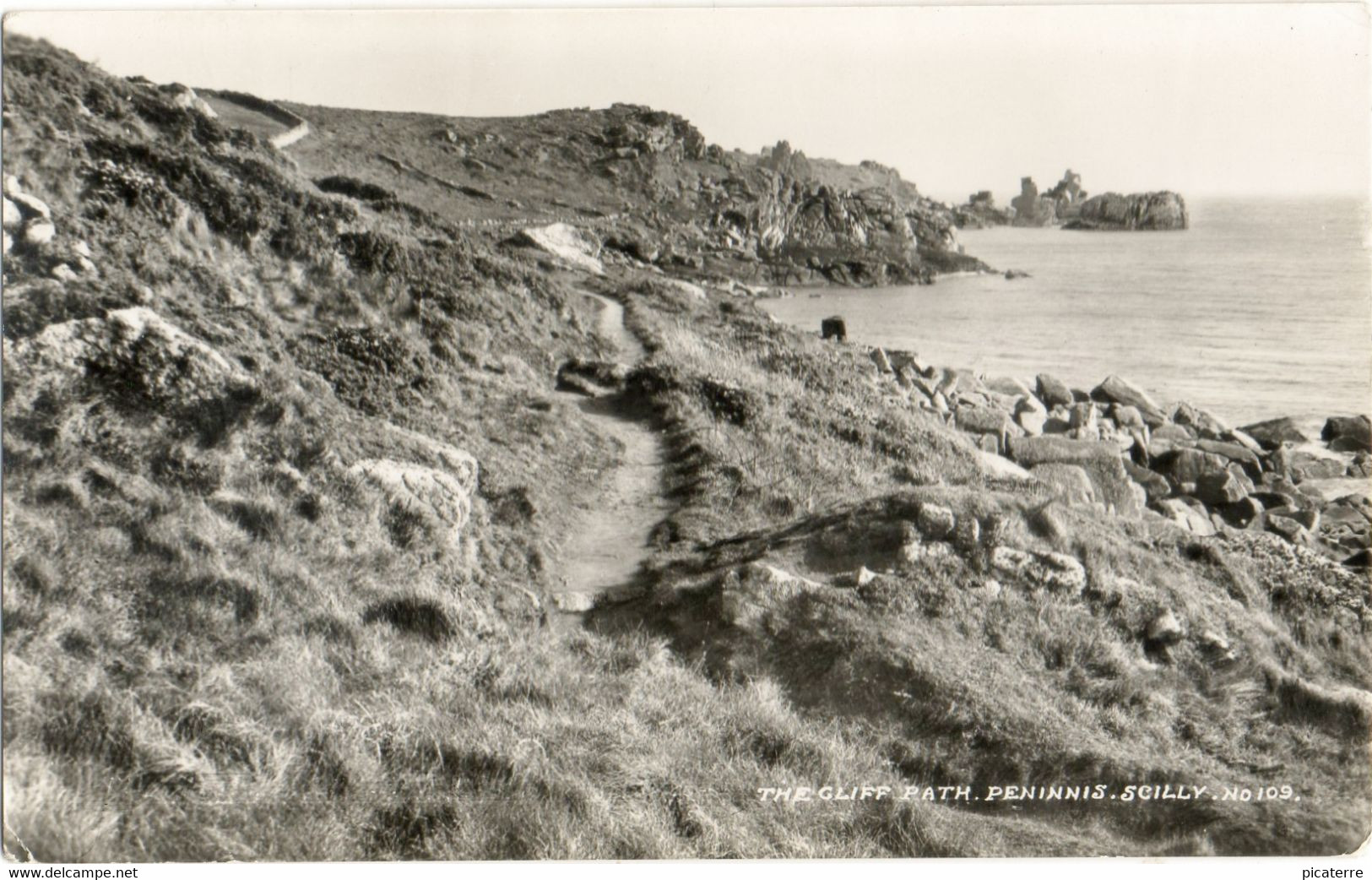 The Cliff Path, Peninnis, Scilly No.109(Real Photograph-James Gibson) - Scilly Isles