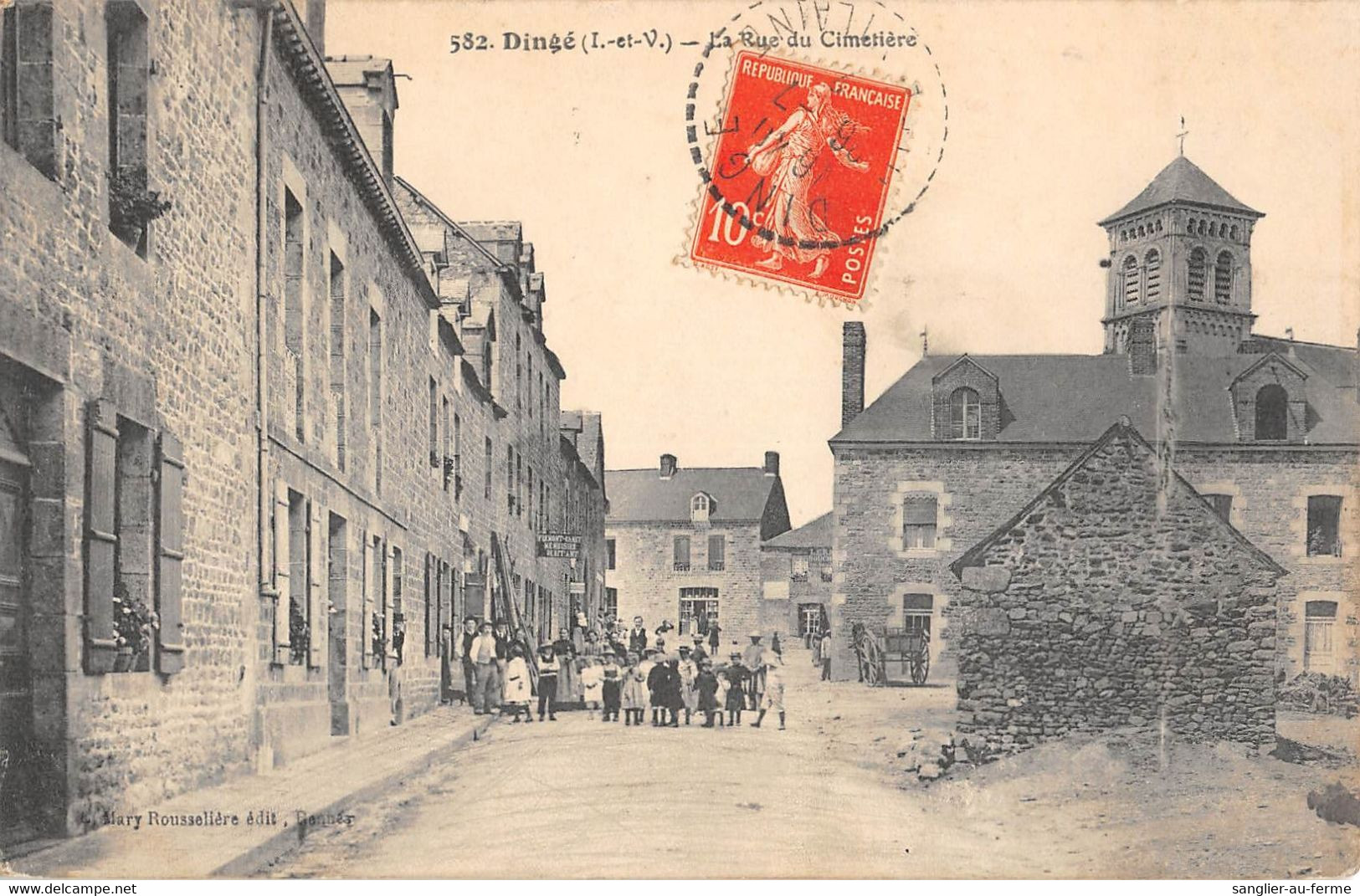 CPA 35 DINGE RUE DU CIMETIERE - Andere & Zonder Classificatie