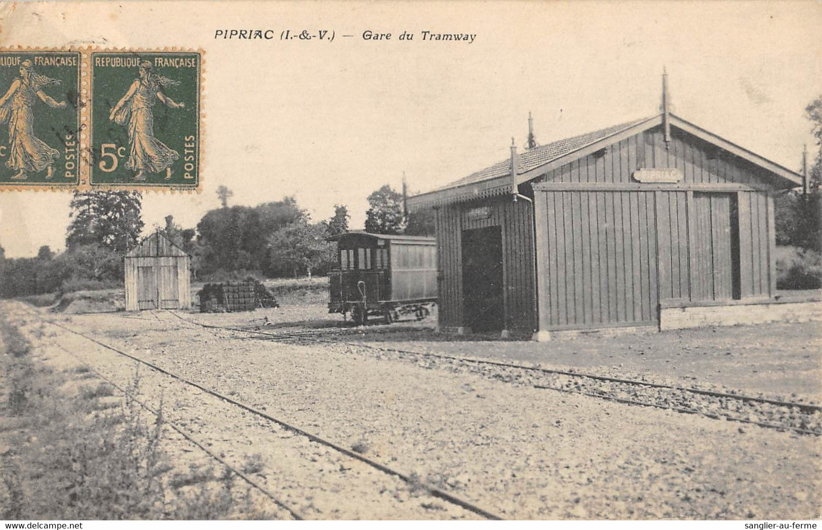 CPA 35 PIPRIAC GARE DU TRAMWAY - Andere & Zonder Classificatie