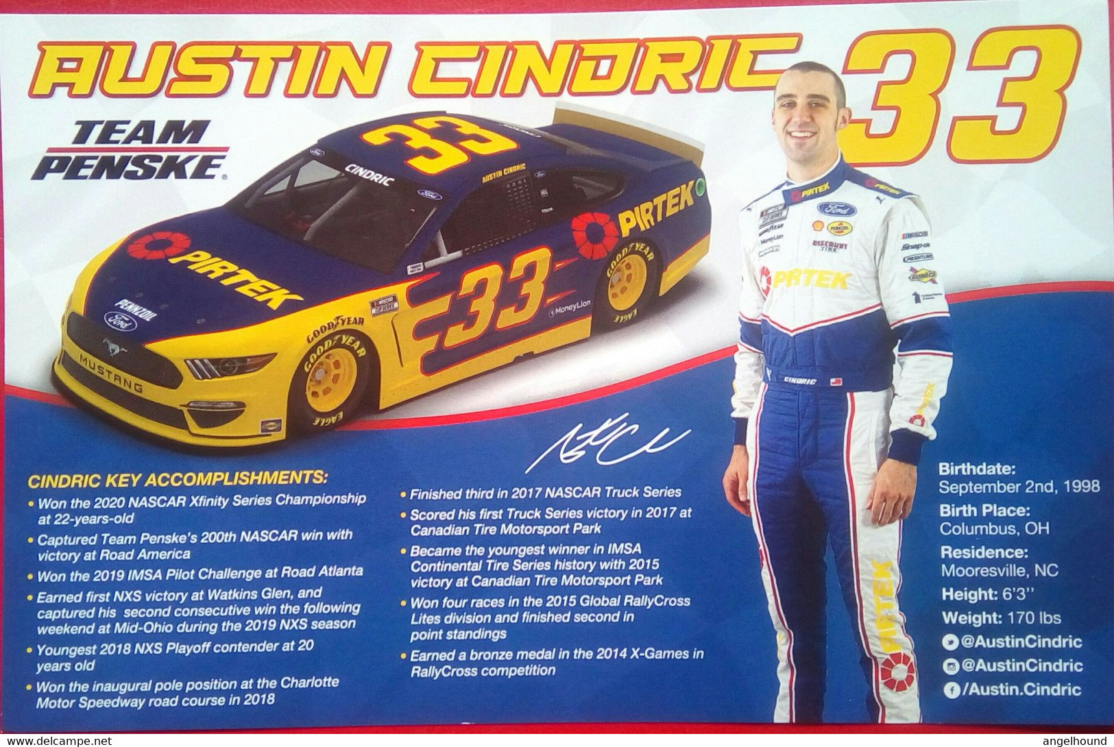 Austin Cindric ( American Race Car Driver) - Authographs