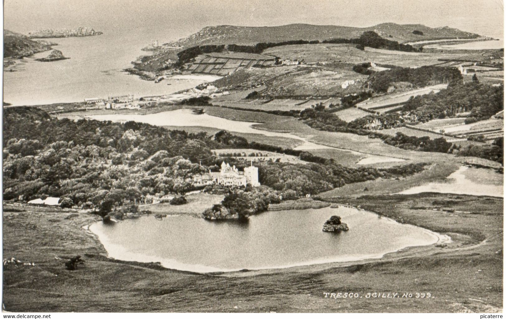 Aerial View-"Tresco,Scilly Isles",(Real Photograph-James Gibson,No.399) - Scilly Isles