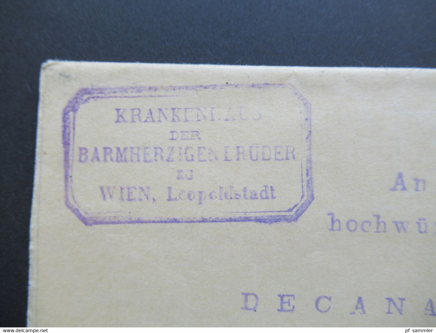 Österreich 1897 Streifband Krankenhaus Der Barmherzigen Brüder Zu Wien, Leopoldstadt Nach Bregenz Mit Strichstempel - Brieven En Documenten