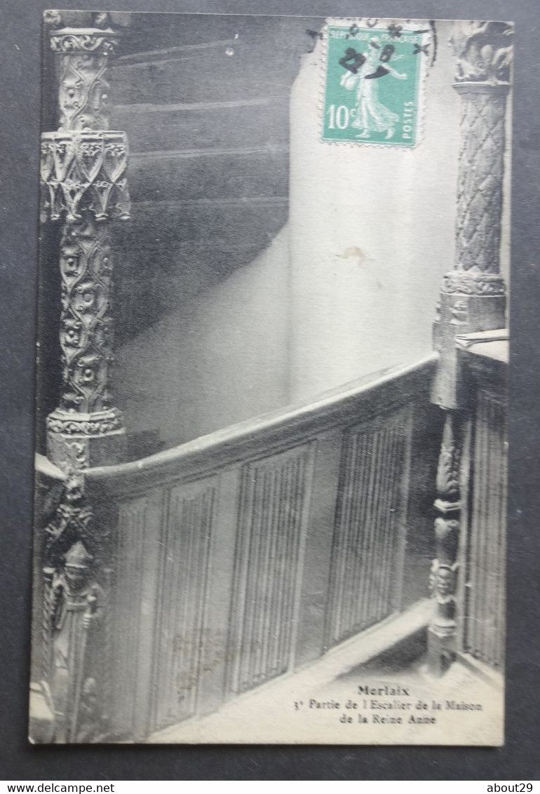 CPA 29 MORLAIX - Lot 4 Cartes - Escalier De La Maison De La Reine Anne - 1ère, 2ème, 3ème Parties Et Haut - Réf. R 153 - Morlaix