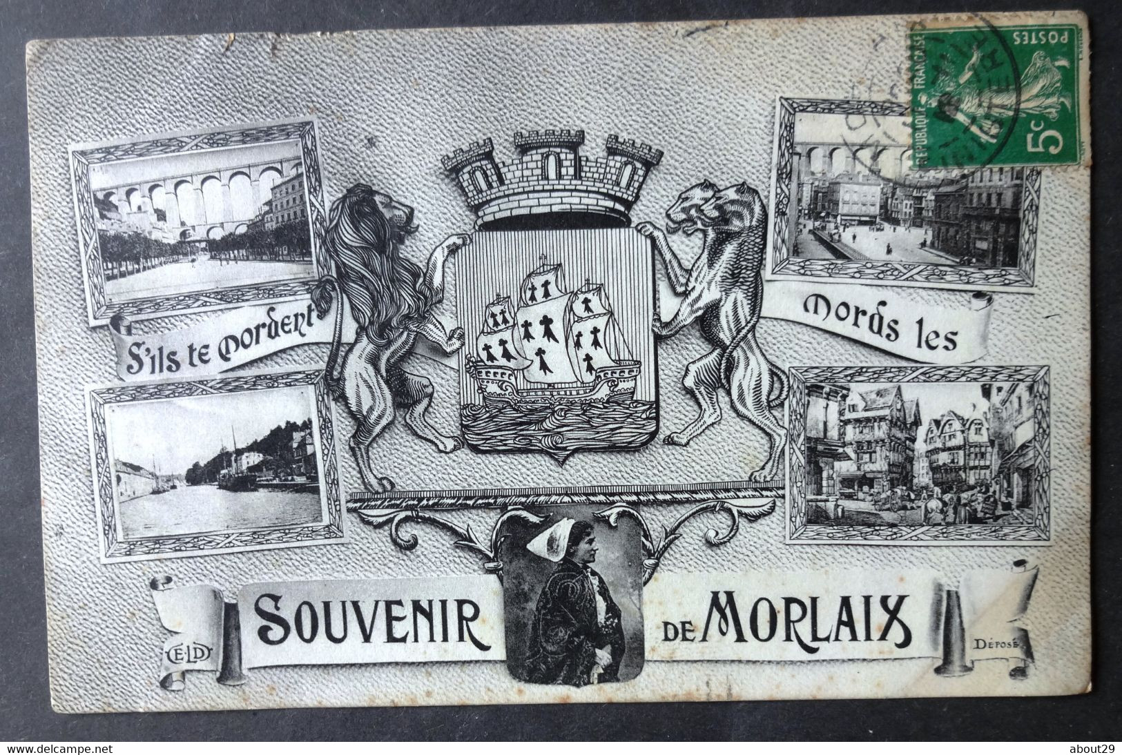 CPA 29 MORLAIX - Souvenir - Carte Multivues - ELD - Réf. R 140 - Morlaix