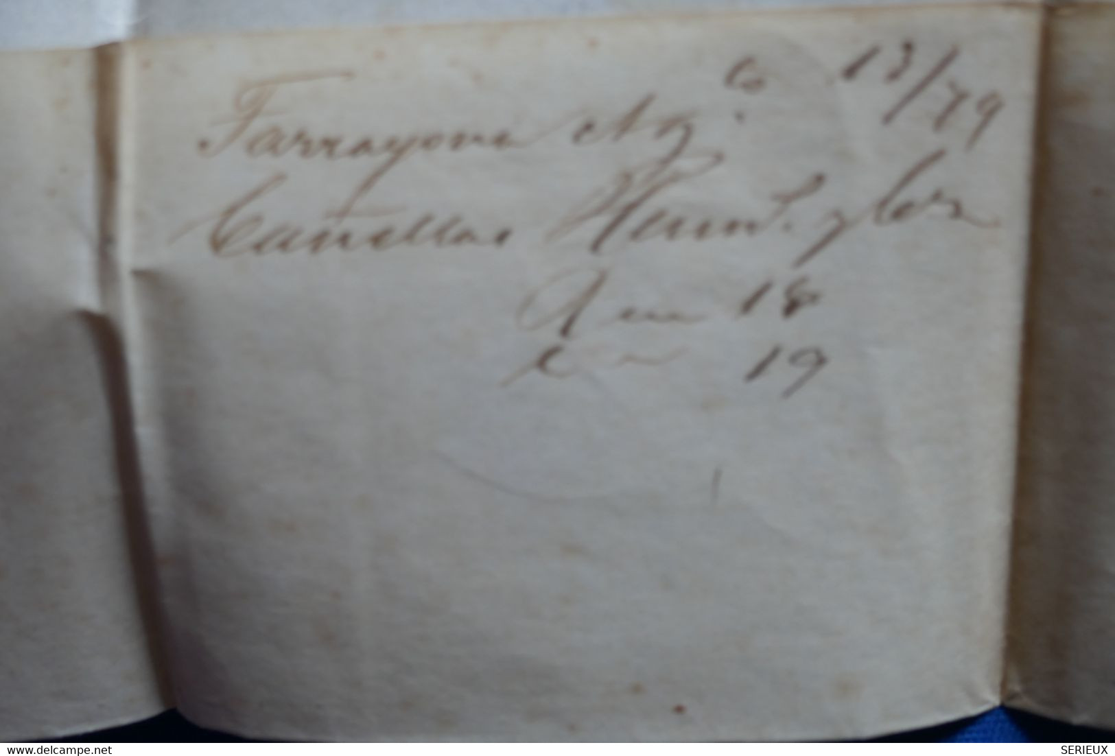 V6 ESPAGNE BELLE LETTRE  1879 CATALUNA TARRAGONA POUR RIVADEO   + AFFRANCH. INTERESSANT - Lettres & Documents