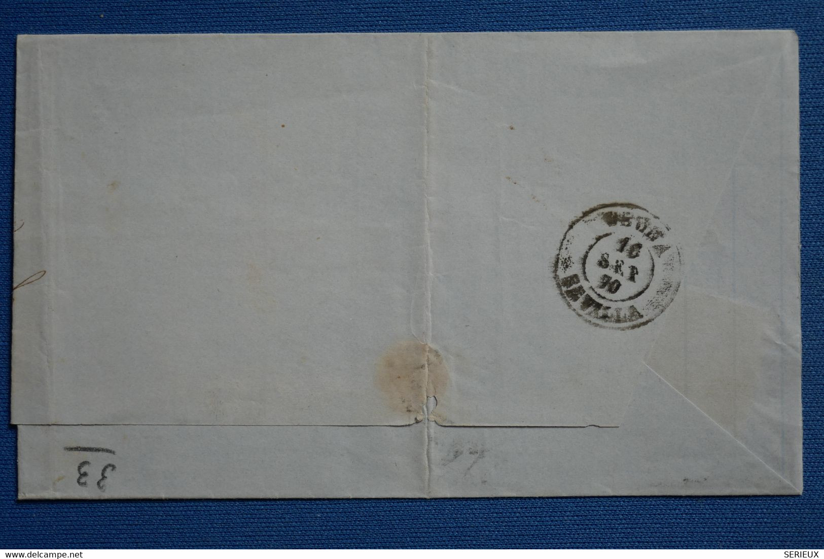 V6 ESPAGNE BELLE LETTRE  1870 SABADELL   POUR OSUNA   + AFFRANCH. INTERESSANT - Storia Postale