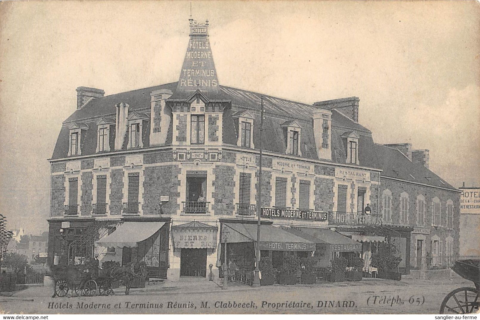 CPA 35 DINARD HOTELS MODERNE ET TERMINUS REUNIS M.CLABBEECK PROPRIETAIRE A DINARD - Dinard